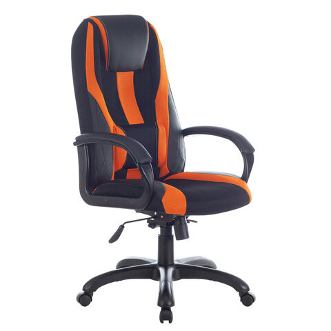 Кресло компьютерное BRABIX PREMIUM "Rapid GM-102", НАГРУЗКА 180 кг, экокожа/ткань, черно/оранжевое, 532420, GM-102_532420 по низкой цене оптом 