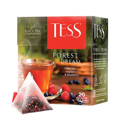 Чай TESS (Тесс) "Forest Dream", черный с малиной и черникой, 20 пирамидок по 1,8 г, 0784-12 по низкой цене оптом 