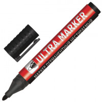 Маркер перманентный ULTRA MARKER, ЧЕРНЫЙ, 3,5 мм, с клипом, BRAUBERG, 152204