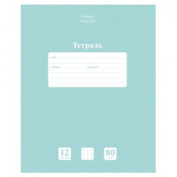 Тетрадь 12л. HATBER Premium, клетка, обл картон, плотная бумага 80г/м, NEWtone Зелены, 12Т5A1_05059