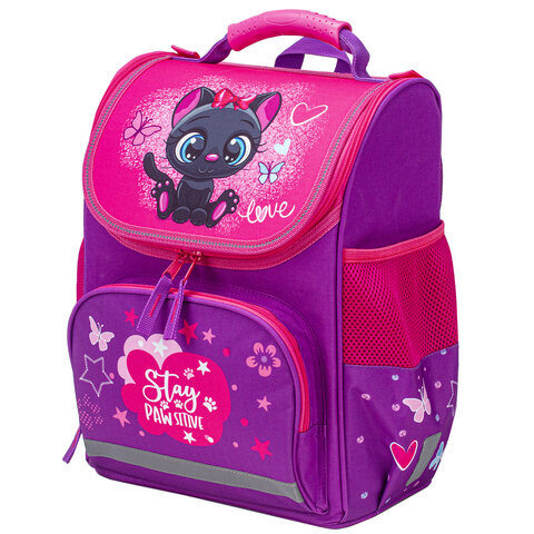 Ранец ПИФАГОР BASIC, с эргономичной спинкой, "Black kitten", 35х28х18 см, 270681 по низкой цене оптом 