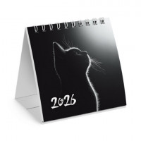 Календарь-домик настольный на гребне, 2026г, BRAUBERG, 101х101мм, Милый котик, 117281