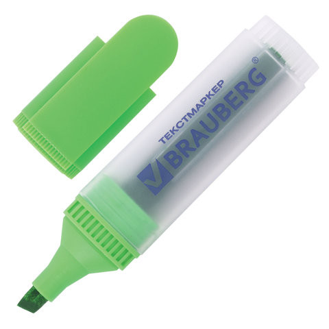 Текстовыделитель BRAUBERG "FLUO", ЗЕЛЕНЫЙ, линия 1-5 мм, 150399 по низкой цене оптом Краснодар, Москва, Уфа, Казань, Барнаул, Владивосток, Хабаровск, Сахалин, Красноярск, Екатеренбург, 