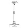 Кронштейн для проекторов настенно-потолочный CACTUS CS-VM-PR16L-AL, высота 45-71 см, 23 кг по низкой цене оптом 