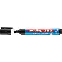 Маркер для флипчартов edding 383 Cap-off, скошенный наконечник, 1-5 мм Черный