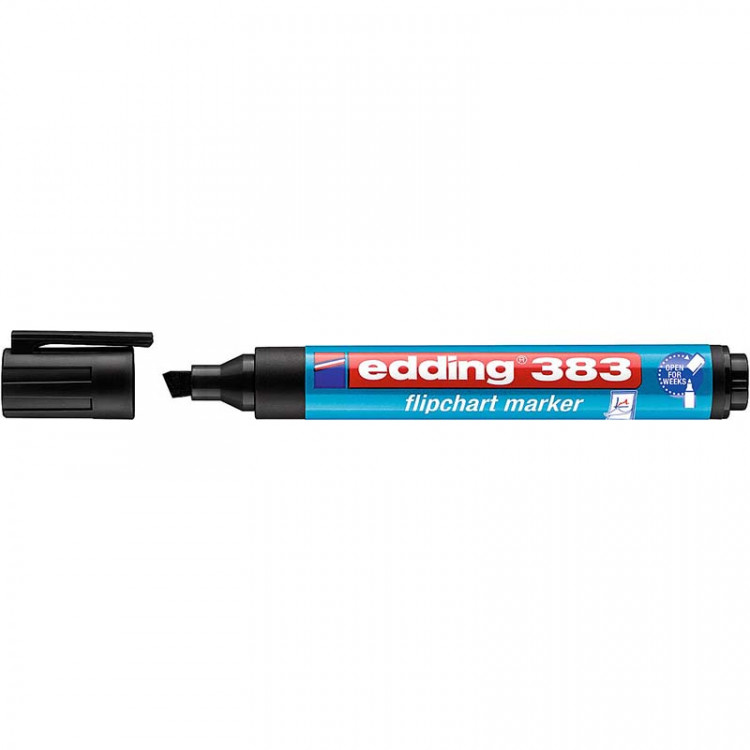 Маркер для флипчартов edding 383 Cap-off, скошенный наконечник, 1-5 мм Черный по низкой цене оптом 