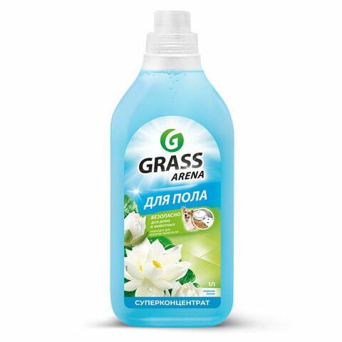 Средство для мытья пола суперконцентрат 1 л, GRASS ARENA "Водяная лилия", с полирующим эффектом, 125184 по низкой цене оптом 