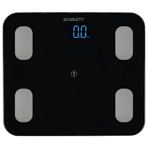 Весы напольные диагностические SCARLETT SC-BS33ED46, электронные, вес до 150 кг, Bluetooth, черные по низкой цене оптом 