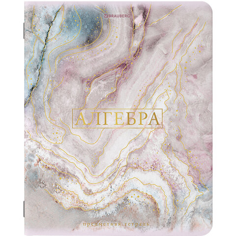 Тетрадь предметная "PASTEL" 48 л., SoftTouch, фольга, АЛГЕБРА, клетка, BRAUBERG, 404309 по низкой цене оптом 
