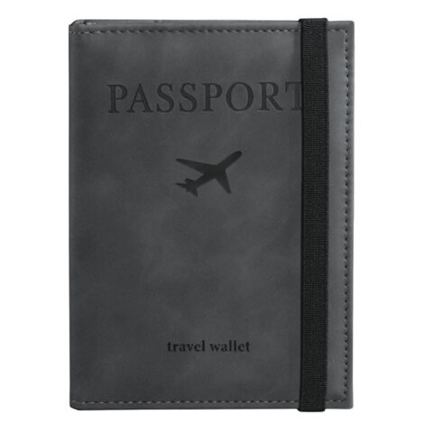 Обложка для паспорта с карманами и резинкой, мягкая экокожа, "PASSPORT", серая, BRAUBERG, 238203 по низкой цене оптом 
