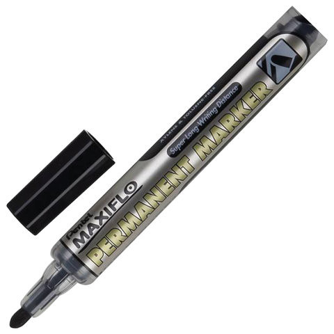Маркер перманентный (нестираемый) PENTEL "Maxiflo", ЧЕРНЫЙ, круглый наконечник, 4,5 мм, NLF50-A по низкой цене оптом 