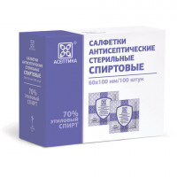 Cпиртовые cалфетки антисептические 60x100мм КОМПЛЕКТ 100шт. АСЕПТИКА, короб, ЦБ03233-МО05