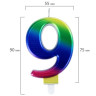 Свеча-цифра для торта "9" "Радужная", 9 см, ЗОЛОТАЯ СКАЗКА, с держателем, в блистере, 591442 по низкой цене оптом 