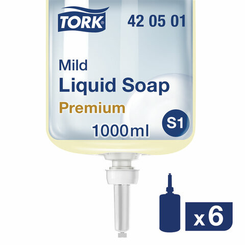 Картридж с жидким мылом одноразовый TORK (Система S1) Premium, 1 л, 421501, 420501 по низкой цене оптом Картридж с жидким мылом одноразовый TORK (Система S1) Premium, 1 л, 421501, 420501 по низкой цене оптом