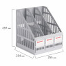 Лоток вертикальный для бумаг BRAUBERG "SMART-MAXI" (254х255х297 мм), 3 отделения, сетчатый, сборный, серый, 231524 по низкой цене оптом 