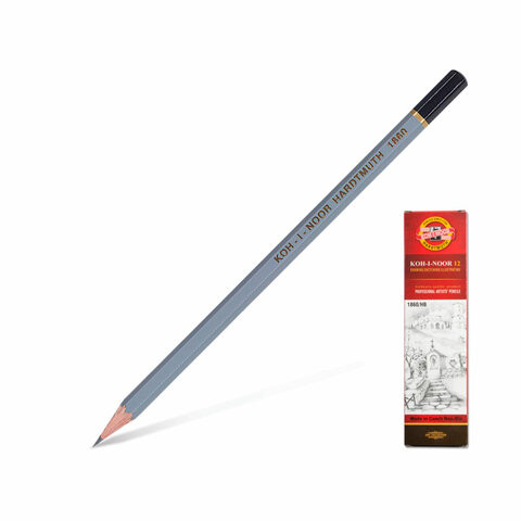 Карандаш чернографитный KOH-I-NOOR "1860", 1 шт., 3B, корпус серый, 186003B00104 по низкой цене оптом Краснодар, Москва, Уфа, Казань, Барнаул, Владивосток, Хабаровск, Сахалин, Красноярск, Екатеренбург, 