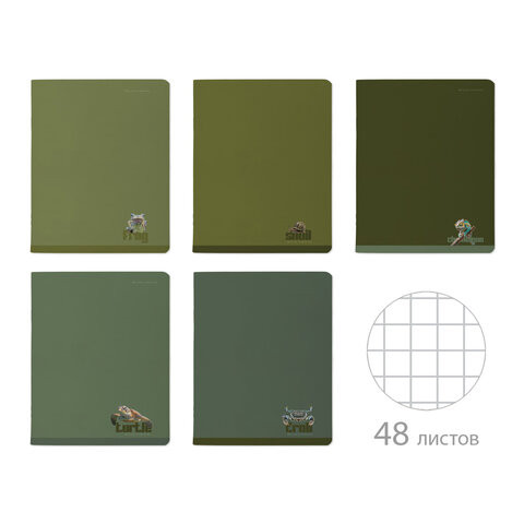 Тетрадь А5 48л. BRUNO VISCONTI скоба, клетка, Soft Touch, VERDE.ANIMALS (5 видов), 7-, 7-48-1373 по низкой цене оптом 