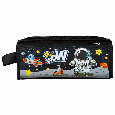 Пенал ЮНЛАНДИЯ ЮНИОР, 2 отделения, с ручкой, полиэстер, Astronaut, 21х8х6 см, 273816 по низкой цене оптом 