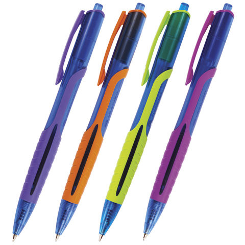 Ручка шариковая масляная автоматическая BRAUBERG "Phantom color", СИНЯЯ, узел 0,7 мм, линия письма 0,35 мм, 142938 по низкой цене оптом Краснодар, Москва, Уфа, Казань, Барнаул, Владивосток, Хабаровск, Сахалин, Красноярск, Екатеренбург, 