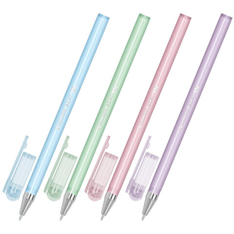 Ручка шариковая BRAUBERG "MARSHMALLOW", СИНЯЯ, SOFT TOUCH покрытие, корпус ассорти, узел 0,7 мм, линия письма 0,35 мм, 144397 по низкой цене оптом 