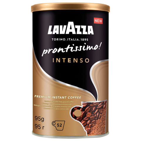 Кофе молотый в растворимом LAVAZZA "Prontissimo Intenso", сублимированный, 95 г, жестяная банка, 5331 по низкой цене оптом Кофе молотый в растворимом LAVAZZA "Prontissimo Intenso", сублимированный, 95 г, жестяная банка, 5331 по низкой цене оптом