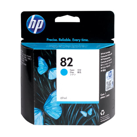 Картридж струйный для плоттера HP (C4911A) Designjet 510/CC800PS/ 815/820 и др., №82, голубой, 69 мл, оригинальный по низкой цене оптом 