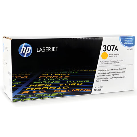 Картридж лазерный HP (CE742A) LaserJet CP5225/5225N, желтый, оригинальный, ресурс 7300 страниц по низкой цене оптом 