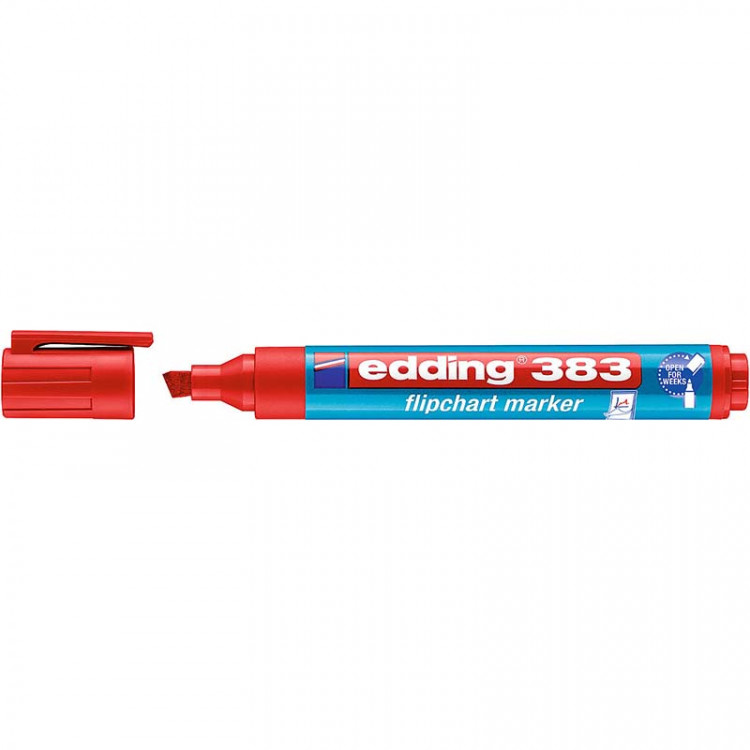 Маркер для флипчартов edding 383 Cap-off, скошенный наконечник, 1-5 мм Красный по низкой цене оптом 