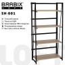 Стеллаж на металлокаркасе BRABIX "LOFT SH-001", 600х300х1250 мм, складной, цвет дуб натуральный, 641230 по низкой цене оптом 