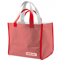 Сумка хозяйственная до 20кг, 39x45x21см, 4 ручки, глянцевая полиэстровая ткань, ОФИСМАГ, 700239