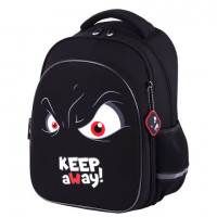 Рюкзак BRAUBERG OPTIMA, 2 отделения, с брелком, "Keep away", СВЕТЯЩИЙСЯ, 36х27х18 см, 271361