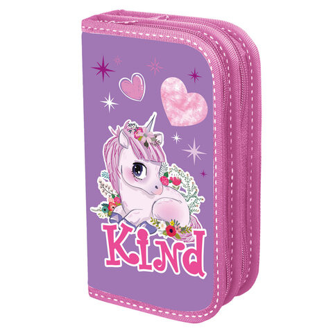 Пенал ПИФАГОР, 2 отделения, ламинированный картон, 19х11 см, "Happy Unicorn", 271533 по низкой цене оптом 