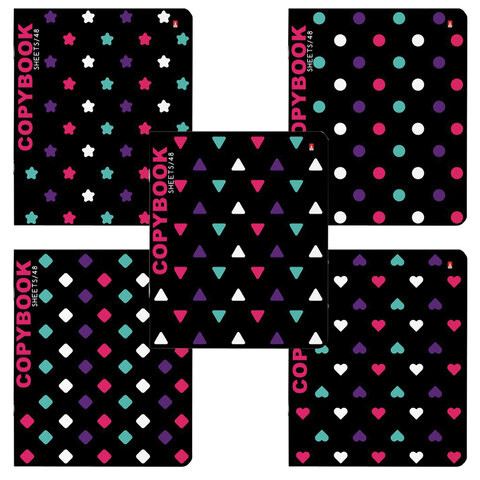 Тетрадь А5 48 л. АЛЬТ скоба, клетка, глянцевый лак, "ДИСКО" (5 видов), 7-48-779 по низкой цене оптом Тетрадь А5 48 л. АЛЬТ скоба, клетка, глянцевый лак, "ДИСКО" (5 видов), 7-48-779 по низкой цене оптом