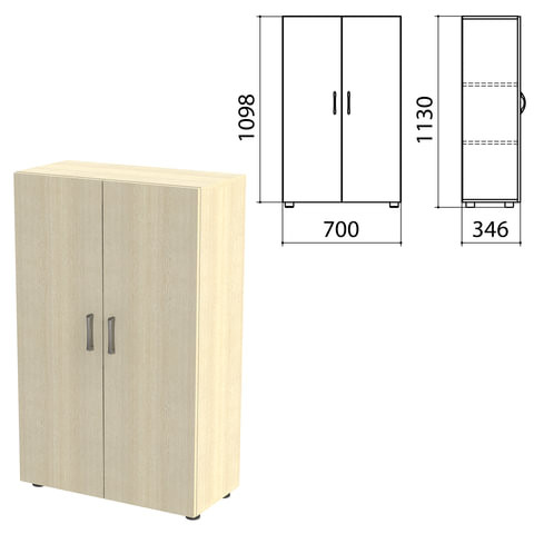 Шкаф закрытый "Канц", 700х350х1130 мм, цвет дуб молочный (КОМПЛЕКТ) по низкой цене оптом 