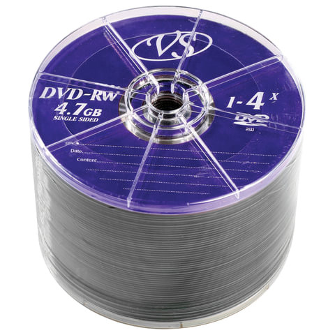 Диски DVD-RW VS 4,7 Gb 4x, КОМПЛЕКТ 50 шт., Bulk, VSDVDRWB5001 по низкой цене оптом Краснодар, Москва, Уфа, Казань, Барнаул, Владивосток, Хабаровск, Сахалин, Красноярск, Екатеренбург, 
