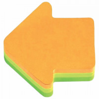 Блоки самоклеящийся (стикер) POST-IT ORIGINAL "Стрелка" 70х70 мм, фигурные, КОМПЛЕКТ 3 шт. по 75 л., 2007A