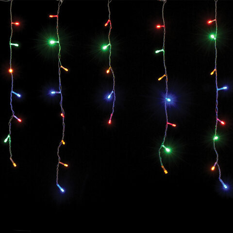 Электрогирлянда-бахрома комнатная 2х0,5 м, 100 LED, мультицветная, 220 V, ЗОЛОТАЯ СКАЗКА, 591270 по низкой цене оптом 