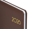 Еженедельник датированный 2026 А5 145х215мм BRAUBERG Select, балакрон, коричневый, 117183 по низкой цене оптом 