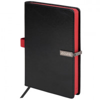 Ежедневник датированный 2026 А5 138x213мм BRAUBERG Inspiration, под кожу, цветной срез, черный, 117473