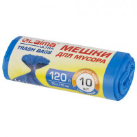Мешки для мусора LAIMA "ULTRA" 120 л синие 10 шт. особо прочные, ПНД 23 мкм, 70х110 см, 607695