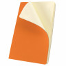 Блокнот в клетку с резинкой А5 (148x218 мм), 80 л., под кожу оранжевый BRAUBERG "Metropolis Ultra", 111019