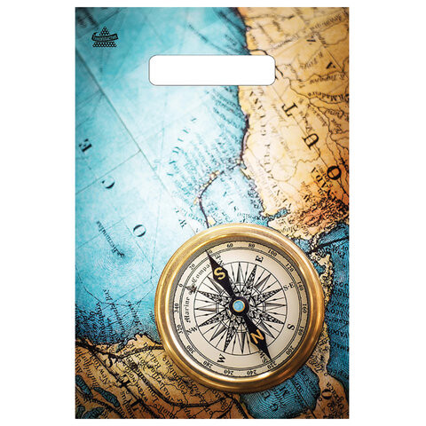 Пакет с вырубной ручкой ПВД, 30х20см, "Компас", 30мкм, ШК7965, н00242809