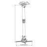 Кронштейн для проекторов настенно-потолочный CACTUS CS-VM-PR16L-BK, высота 45-71 см, 23 кг по низкой цене оптом 