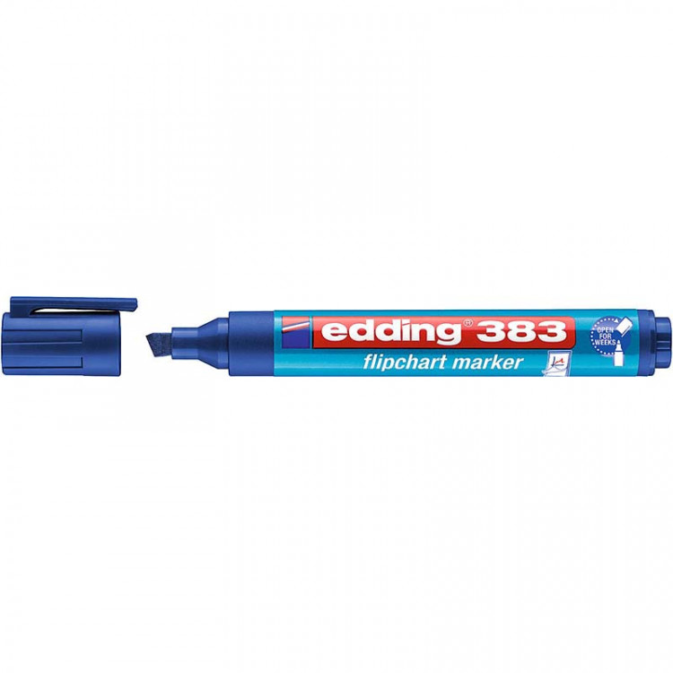 Маркер для флипчартов edding 383 Cap-off, скошенный наконечник, 1-5 мм Синий по низкой цене оптом 