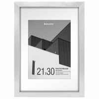 Рамка 21*30см с паспарту 15х21см небьющаяся, багет 20мм пластик, BRAUBERG "New Age", белая, 391276