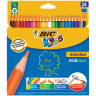 Карандаши цветные BIC "Kids ECOlutions Evolution", 24 цвета, пластиковые, заточенные, европодвес, 937515 по низкой цене оптом 