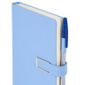 Ежедневник недатированный А5 143х210мм BRAUBERG Deluxe, под кожу, магнит 160л, голубой, 117144 по низкой цене оптом 