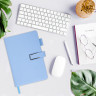 Ежедневник недатированный А5 143х210мм BRAUBERG Deluxe, под кожу, магнит 160л, голубой, 117144 по низкой цене оптом 