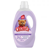 Кондиционер-ополаскиватель для белья 2л QUALITA "Голубая лаванда", с антистатиком, 14363