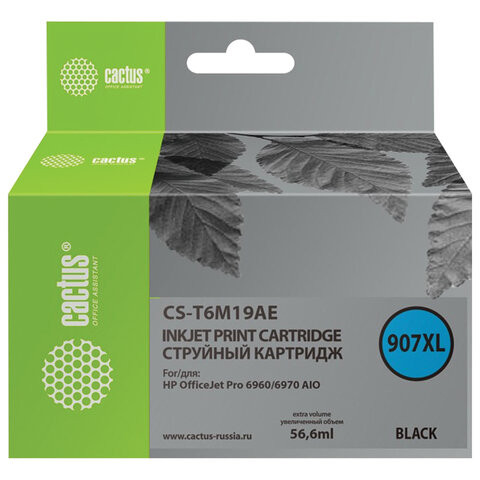Картридж струйный CACTUS (CS-T6M19AE) для HP OfficeJet Pro 6950/6960/6970, черный по низкой цене оптом 